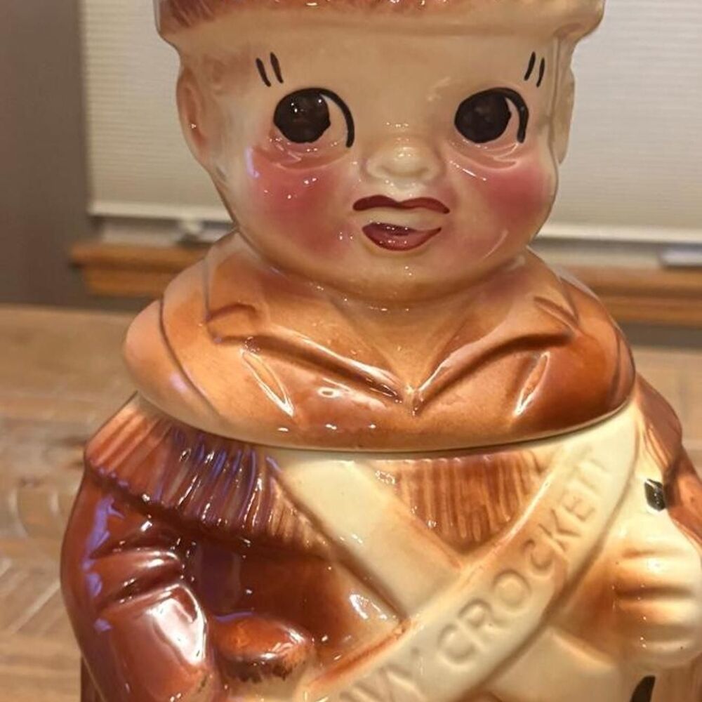 Vintage 1950 Davy Crockett American Bisque Cookie Jar See all pics for condition